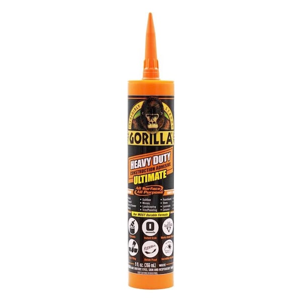 Gorilla Glue Gorilla All Purpose Construction Adhesive 9 oz, PK12 8008002 - main